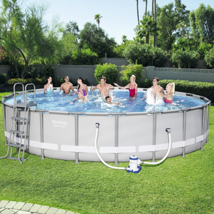Piscina <span class=keywords><strong>Bestway</strong></span> 56675 con Estructura de Tubos de Acero Resistente, Piscina <span class=keywords><strong>Redonda</strong></span> Power Steel de 6.10m X 1.22m - Product Image 1