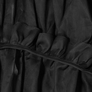 Nouveau Design Automne Mode Femmes Robe avec Manches Longues Plaine Teints Noir À Volants-Cou Gaine Motif Puffy Robe TDDR010D - Product Image 5