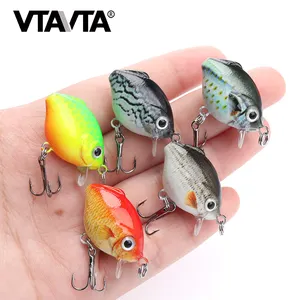 VTAVTA เหยื่อตกปลาขนาดเล็ก30มม.,เหยื่อขนาดเล็กแบบแกว่งไปมาทำจาก Pvc ใช้ตกปลาอุปกรณ์ตกปลา