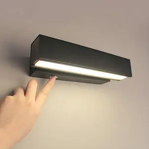 Aisilan Desain Interior Modern Lampu Dinding Aluminium Hitam, Lampu Dinding LED untuk Kamar Tidur, Lorong, Koridor, Balkon