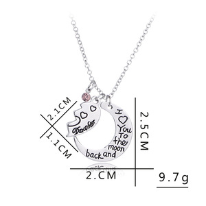 Mamá Te Amo a La Luna y Atrás Madre Hija rompecabezas pareja Collares Colgante para el día de la madre especial - Product Image 3