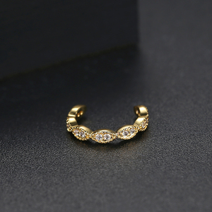 LUOTEEMI Single Cute CZ Ear <span class=keywords><strong>Cuff</strong></span> Pendientes Chapado en tres colores Elija <span class=keywords><strong>Small</strong></span> CZ Ear Cuffs - Product Image 6