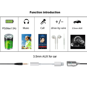 Audio y Dual Puerto adaptador <span class=keywords><strong>para</strong></span> iPhone X/8/7/Plus con la <span class=keywords><strong>llamada</strong></span>/música/ carga/Unidad por cable divisor <span class=keywords><strong>para</strong></span> iPhone - Product Image 3