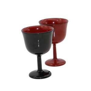 Classic Traditional Exquisite Japanese Lacquerware Red Wine Handcraft Wood Goblet
