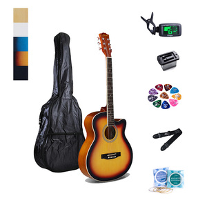 China <span class=keywords><strong>precio</strong></span> <span class=keywords><strong>de</strong></span> fábrica económico principiante Starter pack folk guitarra acústica kit - Product Image 1