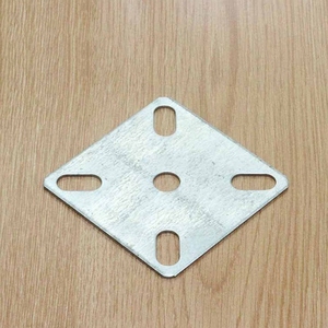 au carbone blanc de zinc 80x80mm 3 pouces carré plat pied de table supports plaque avec ovale trou - Product Image 5