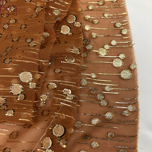 <span class=keywords><strong>Tissu</strong></span> mousseline de soie bio or à <span class=keywords><strong>pois</strong></span> Lurex Jacquard pour filles en stock - Product Image 6