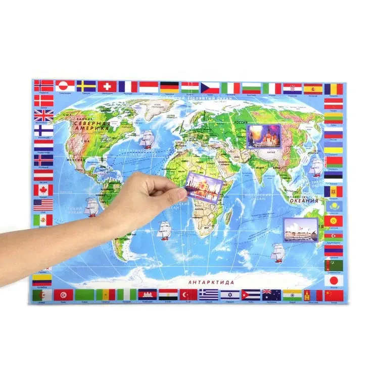 Educational Kids Magnetic Educational Toys Puzzle World Map For Kids