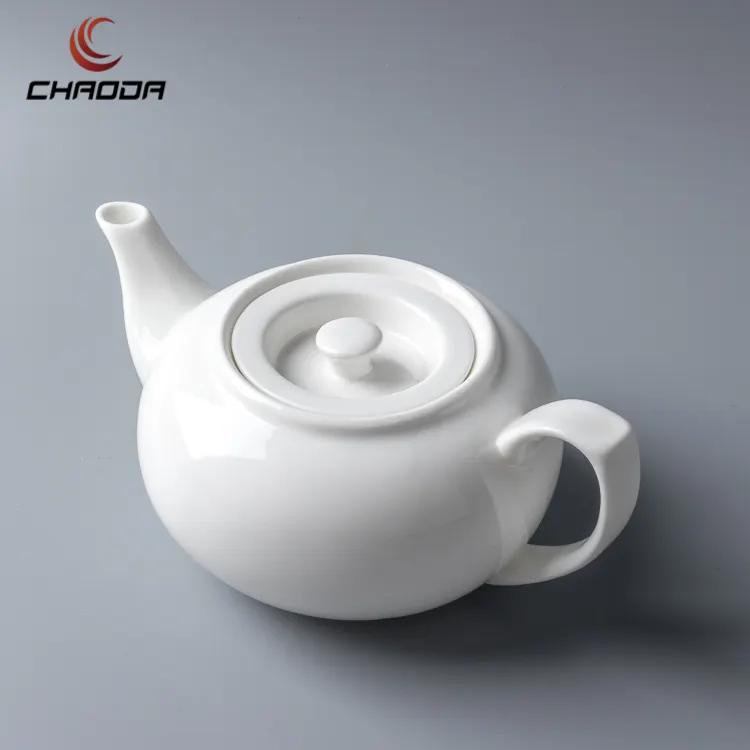 800-1200ml cantão hotel novo produto atacado, restaurante bule de chá conjunto de bule de cerâmica cerâmica branco cerâmica turca bule