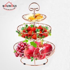 Support <span class=keywords><strong>de</strong></span> panier à fruits en fer métallique, pour légumes, collations, pain, comptoir <span class=keywords><strong>de</strong></span> stockage, pour fruits, 3 niveaux - Product Image 5