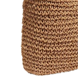 <span class=keywords><strong>Borsa</strong></span> a mano per negozio di abiti Casual da spiaggia in paglia di carta all'<span class=keywords><strong>uncinetto</strong></span> a mano per le donne Summer Beach Holiday Travel - Product Image 3