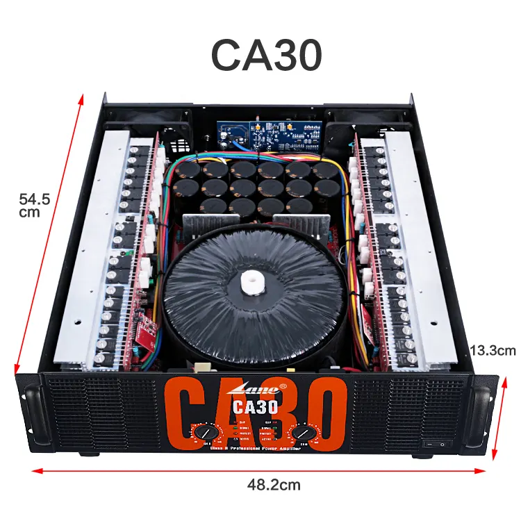 Amplificador de potencia de carril para CA30, 2 canales