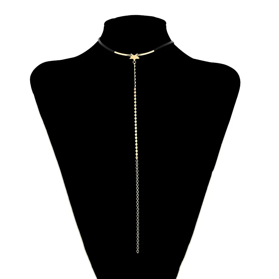 00739 Xuping moda basit altın tasarım gerdanlık, yeni varış batı tarzı tasma kolye