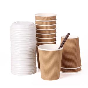 蓋付き紙コップ、ホットドリンク用紙コップ、コールドドリンク用紙コップ - Product Image 1