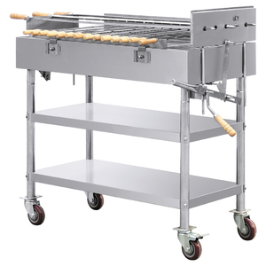 Parrilla Rotatoria de Carbón Comercial de Acero Inoxidable con <span class=keywords><strong>Motor</strong></span> Eléctrico, Capacidad de 12 kg, Control Táctil y Seguridad contra Llamas - Product Image 1