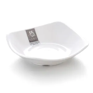 日本の寿司店のための卸売白い正方形のメラミンプラスチックソース皿