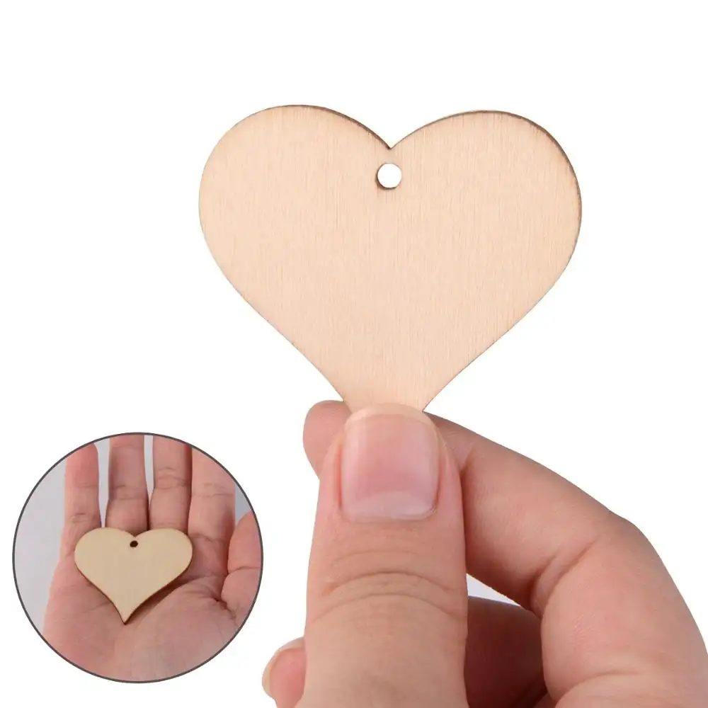 DIY wood hollow heart gift tag decoration ornament scrapbooking embellishment craft for wedding