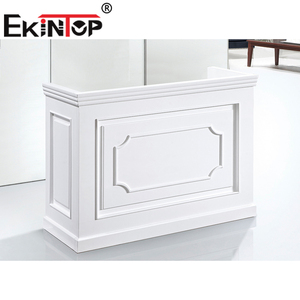 Quầy Gỗ Văn Phòng Màu Đen Bàn Tiếp Tân Thiết Kế Mặt Trước Văn Phòng Kim Cương - Product Image 6