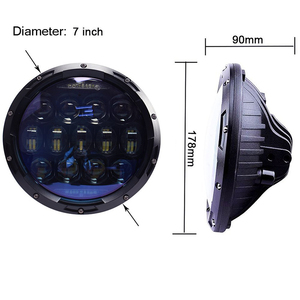 7 "Ronda 130 W proyector h4 7 pulgadas led faro para Jeep Wrangler Hummer h1 h2 lada <span class=keywords><strong>niva</strong></span> <span class=keywords><strong>4</strong></span> 4x4 camión Suzuki Samurai - Product Image 2