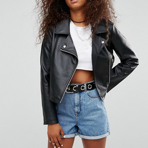 2018 di Alta Qualità Standard di Nero Sexy Giacca di Pelle Bomber Per Le Donne Per La Moda e Freddo - Product Image 2