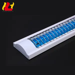 2Ft 3Ft 4Ft Recessed Wall T5 T8 Double Fluorescent Tubes Linear Front Grille Reflector Cover Fixture Light With Reflector 1.2m