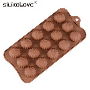 SILIKOLOVE 硅胶模具创意圆形 DIY 巧克力模具 15 洞冰块模具蛋糕糕点模具