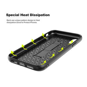 Terne protection corporelle béquille de fiber de Carbone de conception tpu coque De téléphone Portable étui pour iphone X/XS - Product Image 4