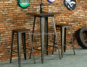 Vintage design en métal table de bar ensemble de fer industriel inde comptoir bar table ensemble - Product Image 5