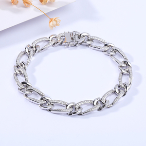 Vente en gros de chaînes en argent sterling 925 chaîne cubaine Hip Hop pour hommes bijoux fins pour hommes chaîne lien <span class=keywords><strong>gourmette</strong></span> Bracelet - Product Image 3