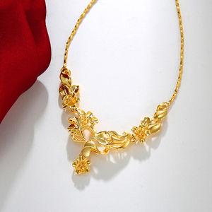 AN8051902 xuping मिश्र धातु फूल के आकार jwelleries हार + मढ़वाया 24k सोने तुर्की - Product Image 3