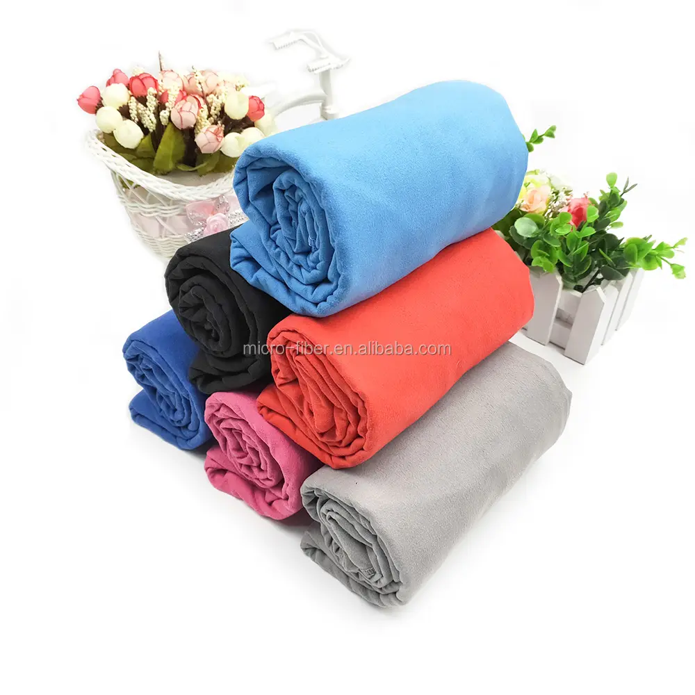 Lingettes en microfibre légères et absorbantes, taille logo personnalisé, visage, douche, séchage des cheveux, serviettes de bain avec sac, pièces