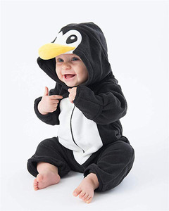 Factory wholesale cartoon animal long sleeve baby jumpsuit polar fleece baby children's clothing winter - Product Image 1