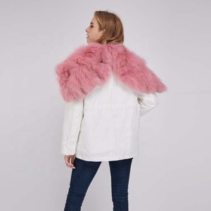 Hiver Chaud Dames Réel Fourrure <span class=keywords><strong>De</strong></span> Renard Rose Doublure Parka Manteau avec Chapeau - Product Image 4