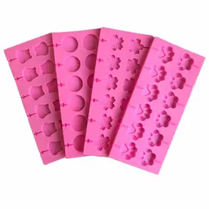 Bán Buôn Không Dính Moule Silicone Bánh 12 Hang Động Vòng Hoa Mèo Của Chân Bò Hình Dạng Lollipop Sô Cô La Moule