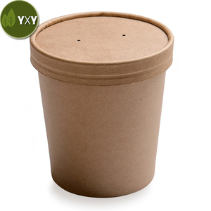 Bols à <span class=keywords><strong>soupe</strong></span> en papier Kraft <span class=keywords><strong>jetable</strong></span>, 100% biodégradables, à emporter, avec couvercle, paquet de 10 pièces - Product Image 5