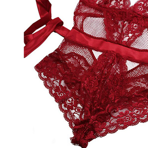 Combinaison en résille pour femme, teddy rouge magnifique, <span class=keywords><strong>tube</strong></span> mature, lingerie <span class=keywords><strong>sexy</strong></span> babydoll - Product Image 4