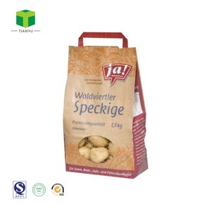 5Kg 10Kg <strong>Potato</strong> Packaging Kraft Paper Bags <strong>Sacks</strong> With Handle Mesh Net Window