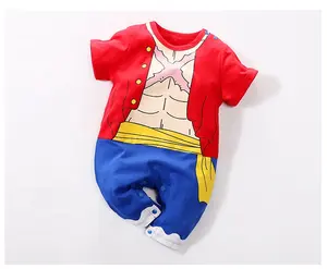 बच्चे को कपड़े बच्चे Romper बच्चे गर्मियों छोटी आस्तीन Romper मोबाइल फोनों के लिए चरित्र शैली, Luffy, खुदरा और पूरे
