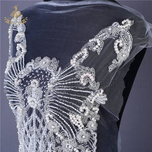 Patch manik-manik buatan tangan Applique kristal Mesh elegan Bodice Patch - Product Image 3