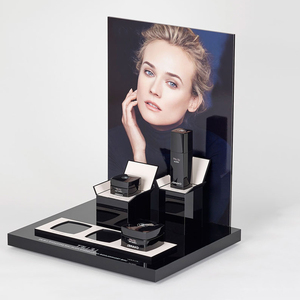 Vàng gương truy cập <span class=keywords><strong>Acrylic</strong></span> hiển thị đứng màu đen chăm sóc da bảng Showcase bespoke persepx mỹ phẩm hiển thị chủ - Product Image 4