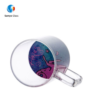 Stemless tops de Constellation wine drinking glass cup <span class=keywords><strong>egg</strong></span> shape water milk glass cup with handle - Product Image 1