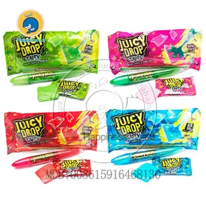 pen liquid fruity jelly jam drop with soft chewing candy