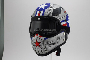 Mayor de <span class=keywords><strong>la</strong></span> motocicleta casco abierto de <span class=keywords><strong>la</strong></span> cara para moto, vintage, metal Flake, mate, punto certificado - Product Image 6