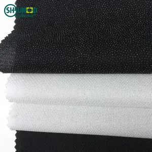 Twill weave polyester fusible interlining Garment Manufacture twill Woven Fusible Interlining Fabric for Lady's Wear