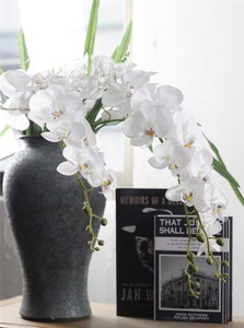 F-1242 זול חתונה מרכזי 40 ראשי פרחים מלאכותיים לבן סחלב - Product Image 5