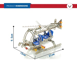 Khối Lớn 175 Cái Trò Chơi Kích Thước Bộ Lớn Cho Người Lớn Bộ Mô Hình Máy Trẻ Em Đồ Chơi Khối Xây Dựng Kim Loại 3D Hợp Kim - Product Image 5
