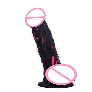 Nuevo estilo colorido líquido médico silicona consolador con succión Real Man Cock Life Like Realistic Penis Girl Jugar Dildo - Product Image 2