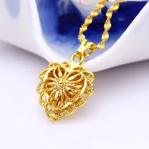 fashion jewellery gold plated 22K women's heart necklace pendants