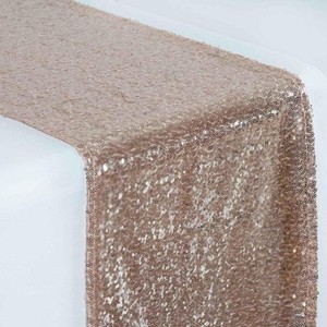 Beaded <strong>Table</strong> Cloth Custom <strong>Silver</strong> Sequin Wedding <strong>Table</strong> <strong>Runners</strong> - Product Image 3