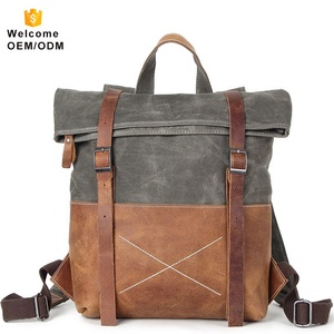 Deportes de la universidad superior portátil rollo impermeable personalizada de los hombres de la lona mochila vintage - Product Image 3